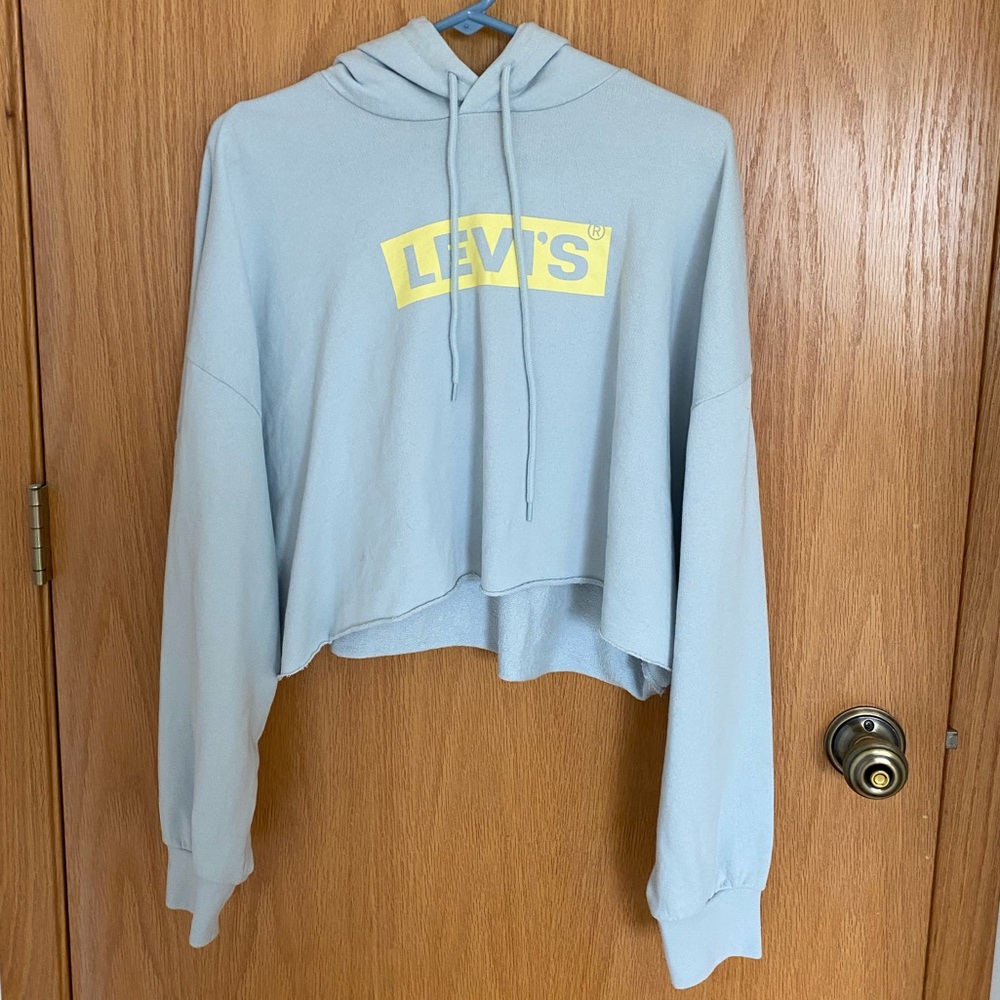 Levi's Cropped Pale Blue Hoodie